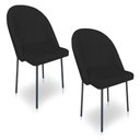 Ver imagem 1 de Kit 2 Cadeiras Poltrona de Jantar Ariel Suede Pés de Ferro Preto - Pallazio