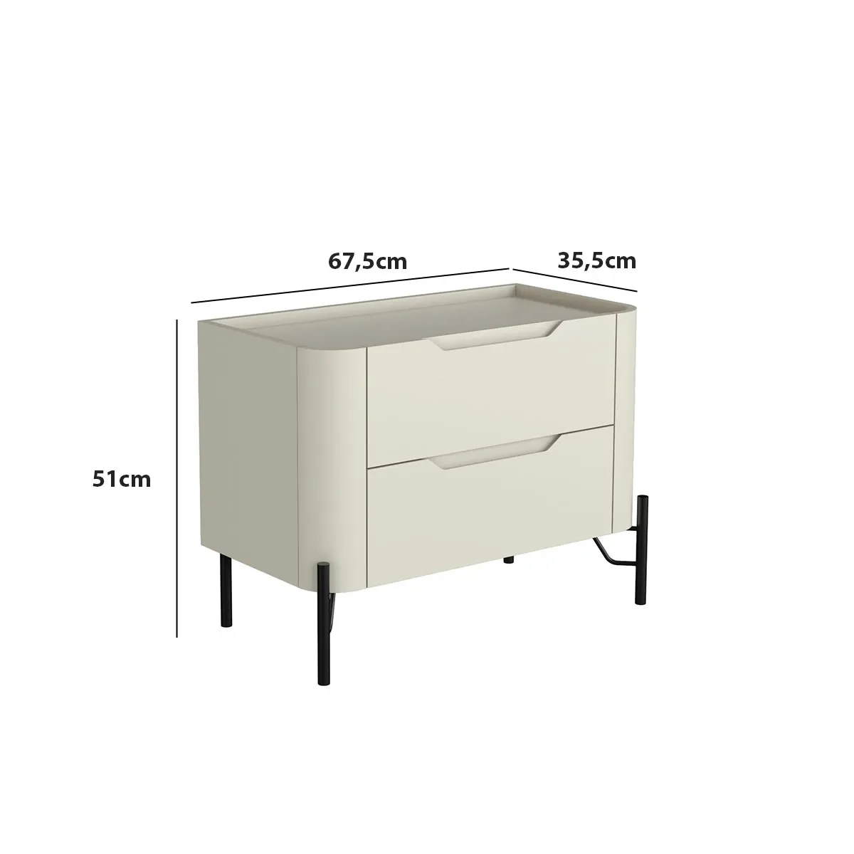 Ver imagem 4 de Mesa de Cabeceira 2 Gavetas L67,5 X A51cm Mdf