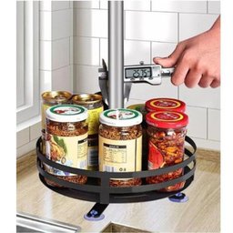 Fruteira Cesto Organizador 2 Andares Giratorio Prateleira Porta Condimento Vinho Cozinha Banheiro Ba - 10