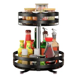 Fruteira Cesto Organizador 2 Andares Giratorio Prateleira Porta Condimento Vinho Cozinha Banheiro Ba - 13