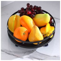 Fruteira Cesto Organizador 2 Andares Giratorio Prateleira Porta Condimento Vinho Cozinha Banheiro Ba - 2