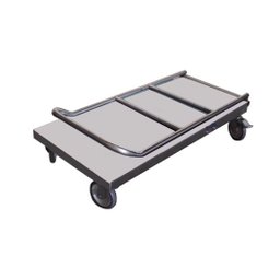 Carro plataforma em aço inox com alça dobrável Therj CPDInox 40cm x 80cm - 2