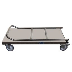 Carro plataforma em aço inox com alça dobrável Therj CPDInox 40cm x 80cm - 4