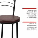 Ver imagem 5 de Banqueta Alta Preta com Assento Estofado e Encosto para Bancada Cozinha e Área Gourmet Preto/Marrom