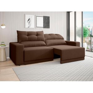 Sofá Lord 2,00m Retrátil e Reclinável Velosuede - Netsofas - Marrom