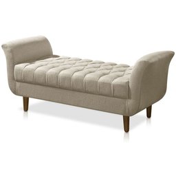 Recamier Estofado Para Sala de Estar 150cm Grécia Suede Bege - DL DECOR - 1
