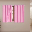 Ver imagem 1 de Cortina Daily Varão 1,5m Blackout PVC com Voil 2,00MX1,40m Sala Quarto Rosa