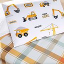 Ver imagem 3 de Jogo de Cama Lençol Lutti Solteiro Infantil 200 Fios Estampado 2 Peças Trator Caminhão Branco - 100%