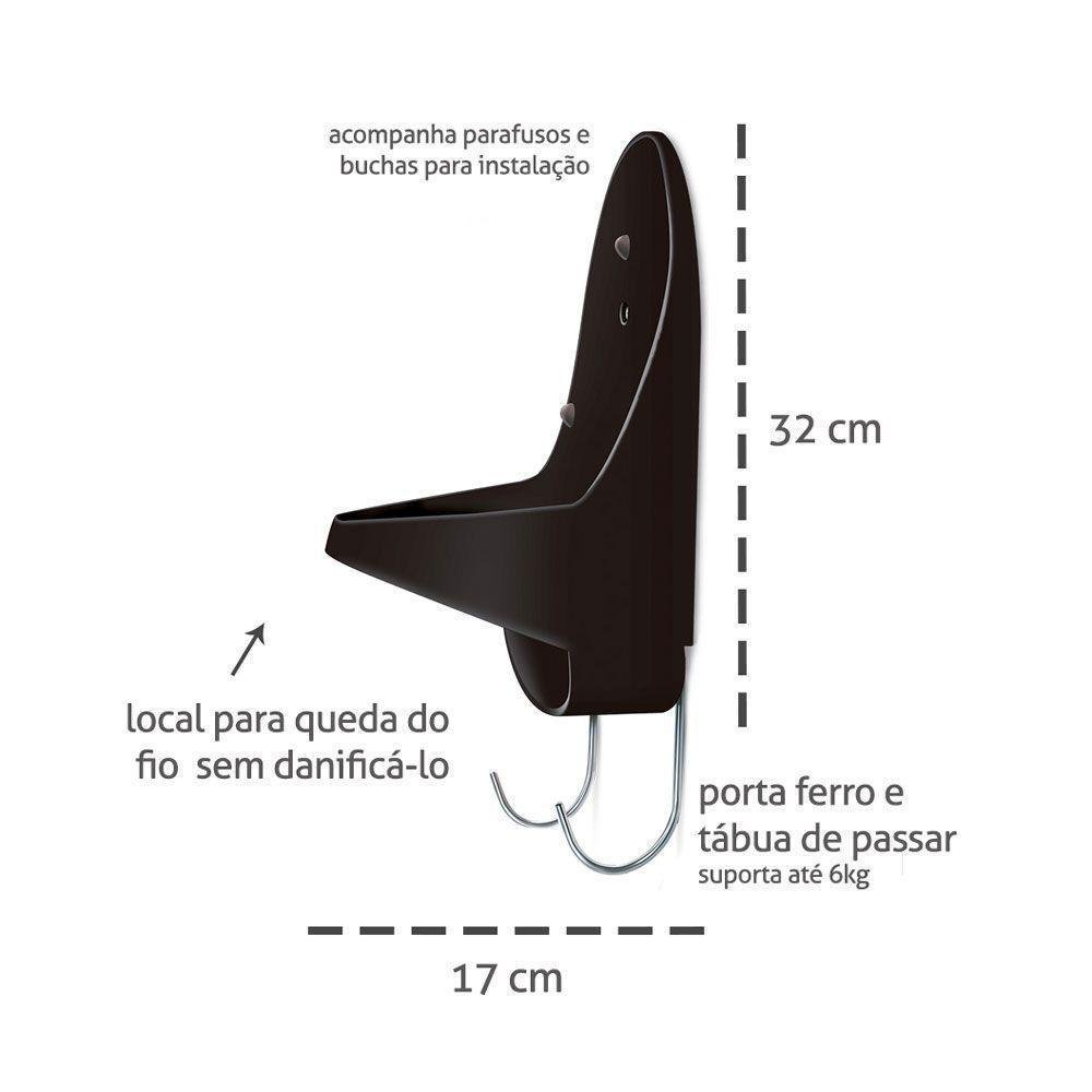 Suporte para Ferro e Tábua de Passar Roupas de Parede Black - 4