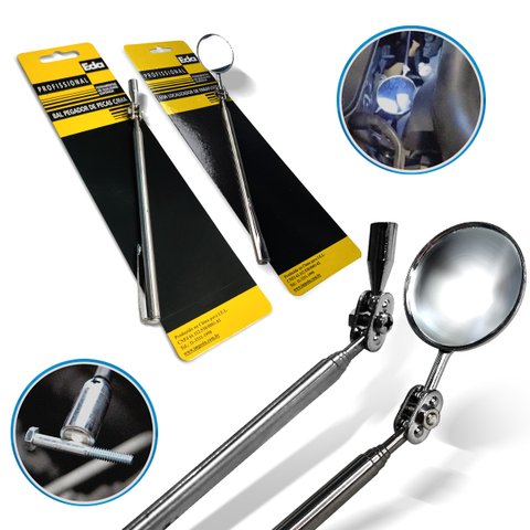 Localizador de Parafusos com Espelho + Pegador de Parafusos com Imã - 6qb 8al