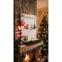 Ver imagem 1 de Kit Decoração Natal Completo Prateleira 90x60 + Luminária Poste LED Pilha +15 Peças