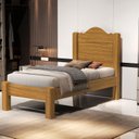 Ver imagem 1 de Cama Solteiro 204,4cm x 96cm x 130cm 100% MDF Thalia Bege/Nature