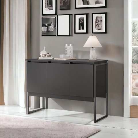 Buffet 3 Portas Moderno Amsterdam - Preto Onix