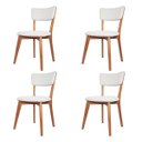 Ver imagem 1 de Kit 4 Cadeiras Sala de Jantar Estofada em Linho - Essência - Linho Cru