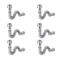 Ver imagem 1 de Kit 6 Sifão Sanfonado Cromado Cozinha Pia Banheiro Tanque Universal Abs Premium