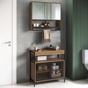 Ver imagem 1 de Gabinete de Banheiro Liny 80cm e Espelheira Moscow Mel Z54 - Mpozenato