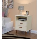 Ver imagem 2 de Mesa de Cabeceira Itália 2 Gavetas com Pés Retro - Varias Cores - Cm - Off White