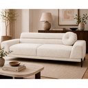 Ver imagem 2 de Sofá Arezzo 2 Lugares Pés Preto 180cm Bouclé Off White - Sallar Home