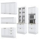 Ver imagem 3 de Cozinha Completa Americana 5 Peças com Cristaleira Branco - Móveis Henn