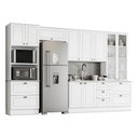 Ver imagem 1 de Cozinha Completa Americana 5 Peças com Cristaleira Branco - Móveis Henn