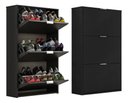 Ver imagem 2 de Sapateira Vertical 3 Portas Basculantes 18 Pares Armário Multiuso Quarto Hall de Entrada Preto