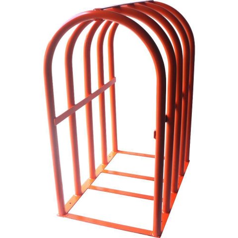 Gaiola de Proteção para Inflar Pneus com Segurança Estrutura Robusta Aço Especial Laranja 72cm