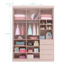 Ver imagem 4 de Guarda Roupa Infantil Pietra 3 Portas e 4 Gavetas Rosê - PR Baby
