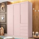 Ver imagem 2 de Guarda Roupa Infantil Pietra 3 Portas e 4 Gavetas Rosê - PR Baby