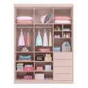Ver imagem 3 de Guarda Roupa Infantil Pietra 3 Portas e 4 Gavetas Rosê - PR Baby