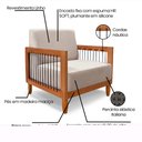 Ver imagem 4 de Conjunto Poltrona e Namoradeira Sala de Estar Pés Madeira Maciça Corda Náutica Preta 160cm Manila Li