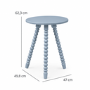 Ver imagem 2 de Mesa Lateral de Apoio em Madeira Maciça com Design Torneado Azul