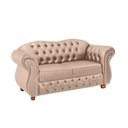 Ver imagem 1 de Conjunto c/ 2 Namoradeiras Chesterfield Merlo - Veludo Rosê / Decoração, recepção, sala tv estar