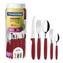 Ver imagem 6 de KIT - Faqueiro Plenus 6 Peças + 1 Faqueiro 30 Peças Ipanema Vermelho - Tramontina