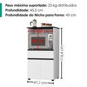 Ver imagem 3 de Balcao para Microondas 1 Gaveta 2 Portas 61 cm Noruega Branco Rudk