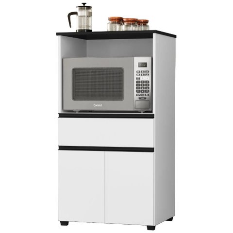 Balcao para Microondas 1 Gaveta 2 Portas 61 cm Noruega Branco Rudk