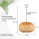 Ver imagem 6 de Pendente Fibra Natural Artesanal Boho Bambu Fib01