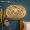 Ver imagem 4 de Pendente Fibra Natural Artesanal Boho Bambu Fib01