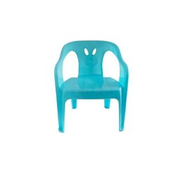 3 Cadeiras Mini Poltrona Infantil de Plástico Azul - 3