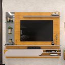 Ver imagem 1 de Painel para TV 60 pol com Bancada Suspensa 180cm Judá D05 Cedro Bali - Lyam Decor