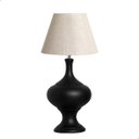 Ver imagem 1 de Abajur Grande de Cerâmica para Sala Preto Fosco com Cúpula de Tecido