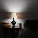 Ver imagem 4 de Abajur Grande de Cerâmica para Sala Preto Fosco com Cúpula de Tecido