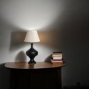 Ver imagem 6 de Abajur Grande de Cerâmica para Sala Preto Fosco com Cúpula de Tecido