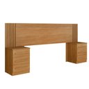 Ver imagem 1 de Cabeceira Extensiva Ripada para Box Valência 140-160 Cm com 2 Mesas de Cabeceira - Benetill