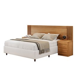 Cabeceira Extensiva Ripada para Box Valência 140-160 Cm com 2 Mesas de Cabeceira - Benetill - 3