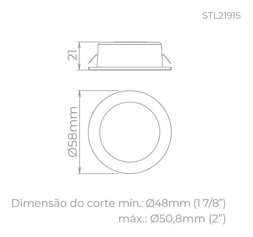 MÓBILI REDONDO EMBUTIDO PARA MÓVEIS STL21915 Stella Branco - 4