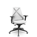 Ver imagem 1 de Cadeira Plaxmetal Bix X+ Base Italia Mecanismo Sincron Tela Branca Assento Poliéster Branco