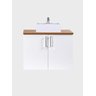Gabinete para Banheiro com Cuba e Espelheira 80cm Mdf Freijo com Branco Paris - On Móveis - 12