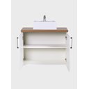 Ver imagem 3 de Gabinete para Banheiro com Cuba e Espelheira 80cm MDF Freijo com Branco Paris - On Móveis