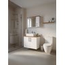 Gabinete para Banheiro com Cuba e Espelheira 80cm Mdf Freijo com Branco Paris - On Móveis - 1