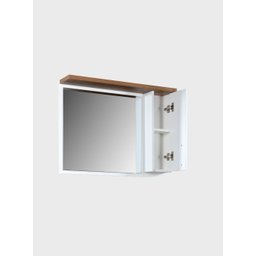Gabinete para Banheiro com Cuba e Espelheira 80cm Mdf Freijo com Branco Paris - On Móveis - 7